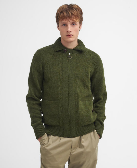 Barbour x TO KI TO Paxman Zip-Up Jumper - Dark Olive