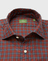 Sid Mashburn Check Spread Collar Sport Shirt - Sun/Wintergreen