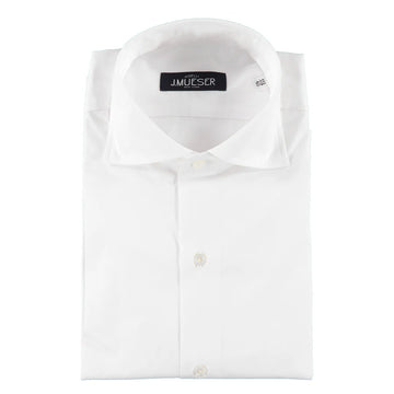 J. Mueser Poplin Spread Collar Shirt - White