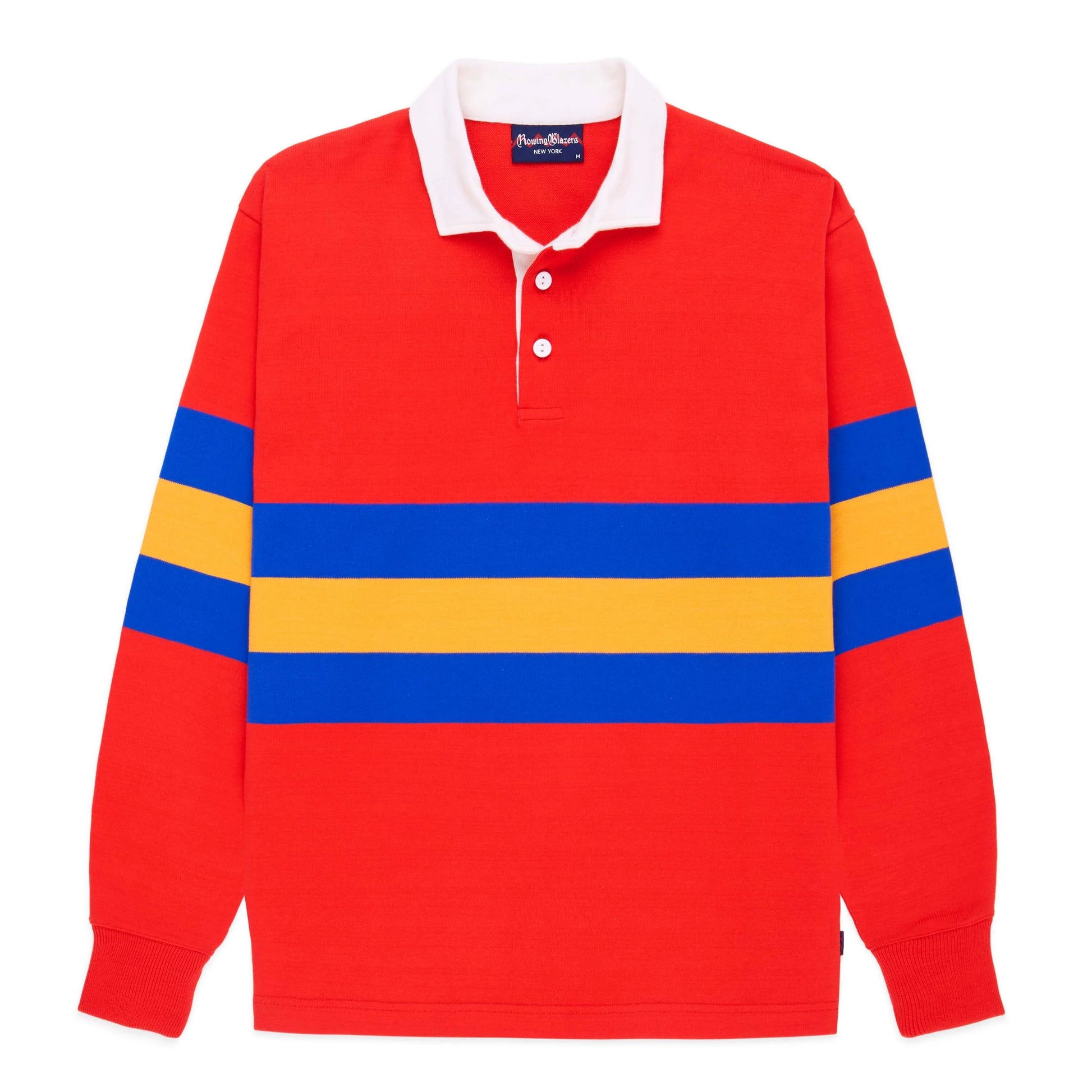 Rowing Blazers Climber Stripe Rugby - Red/Yellow/Blue – claymoreshop Rowing Blazers Climber Stripe Rugby - Red/Yellow/Blue – claymoreshop