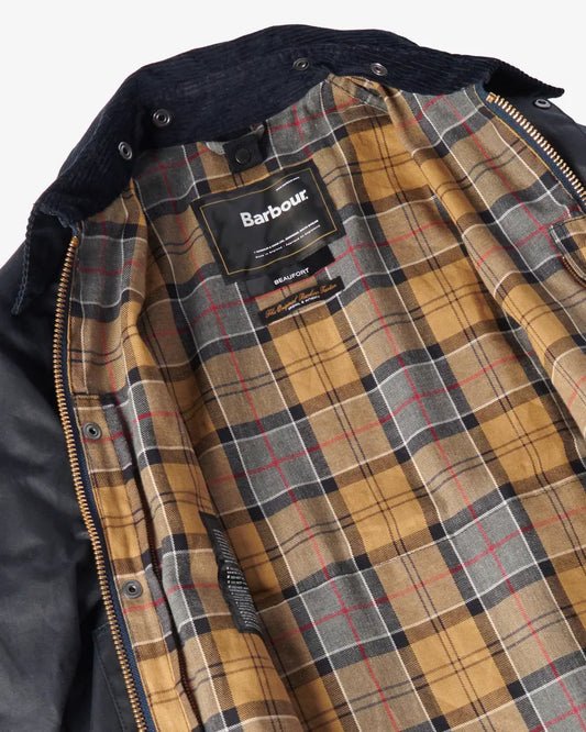 Barbour Beaufort Waxed Jacket - Navy