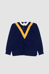 Drake's Chevron Flamé Cotton Rugby Shirt - Navy/Yellow