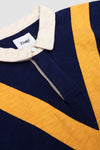 Drake's Chevron Flamé Cotton Rugby Shirt - Navy/Yellow