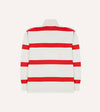 Drake's Stripe Cotton Rugby Shirt - White and Red