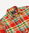Drake's Madras Check Cotton-Linen Two-Pocket Work Shirt - Red/Green
